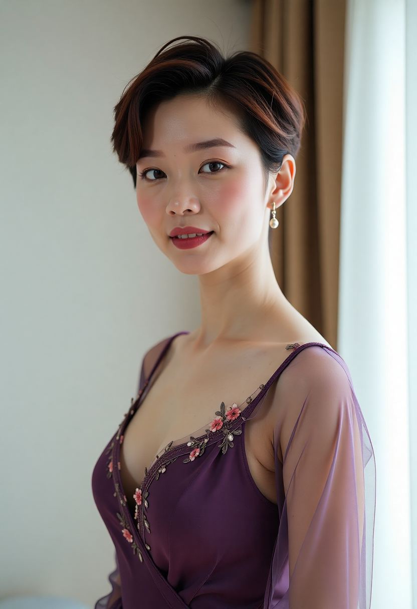 父女在公园散步